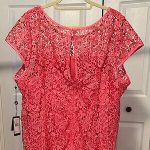 Adrianna Papell Coral Cap Sleeve Wedding/Formal Dress 22W - Never Worn, Tags on!
